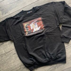 NWT laurel Burch top sweatshirt, black Morrocan Mares, size medium